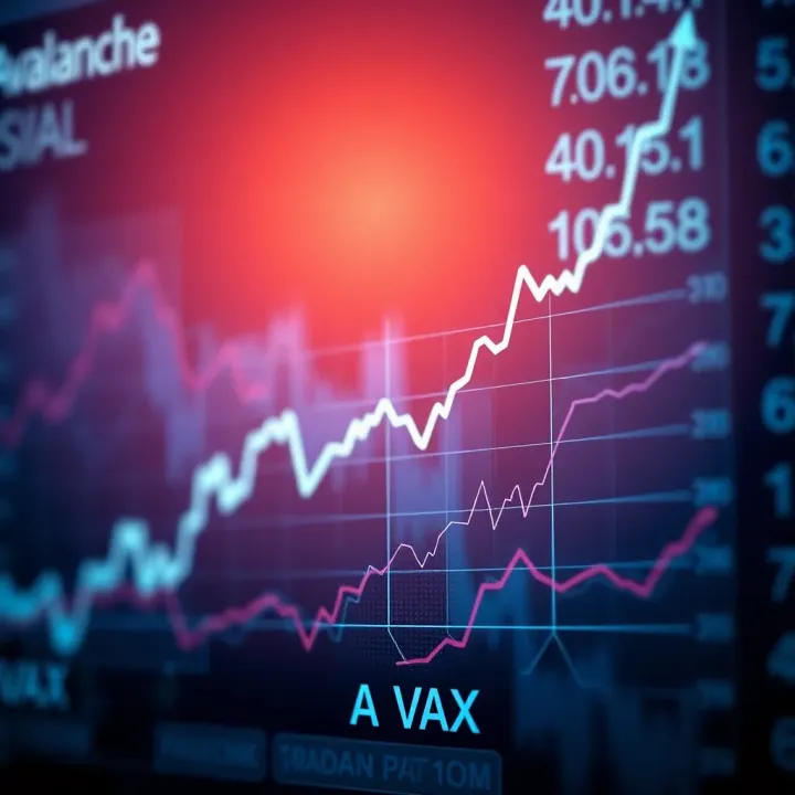 Graph showing Avalanche token price trends with upward trajectory and market fluctuations