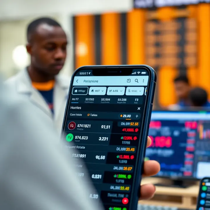 User-friendly interface of a popular Nigerian trading app displaying market data and investment options