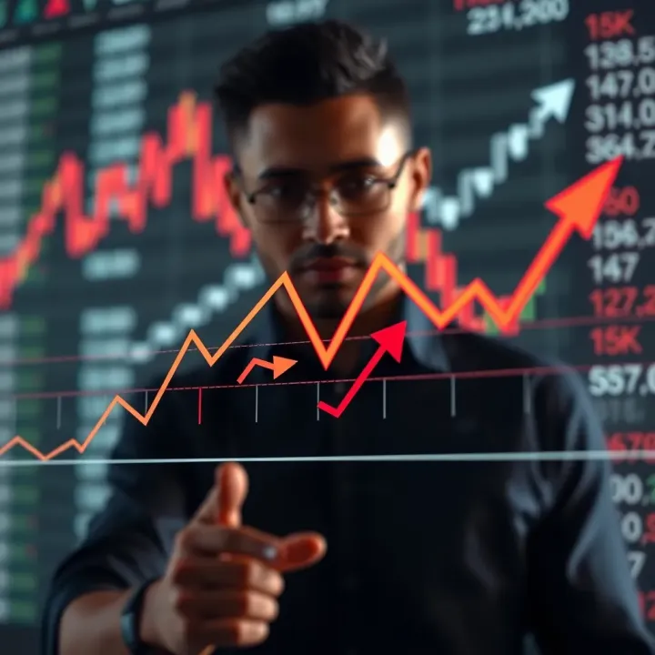 Risk Management Strategies for Binary Option Trading A conceptual illustration showing risk management strategies in binary options with arrows and graphs