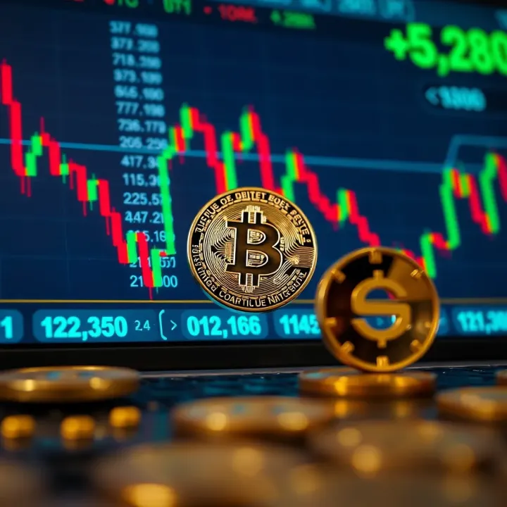 Illustration of cryptocurrency charts and Nigerian currency symbol