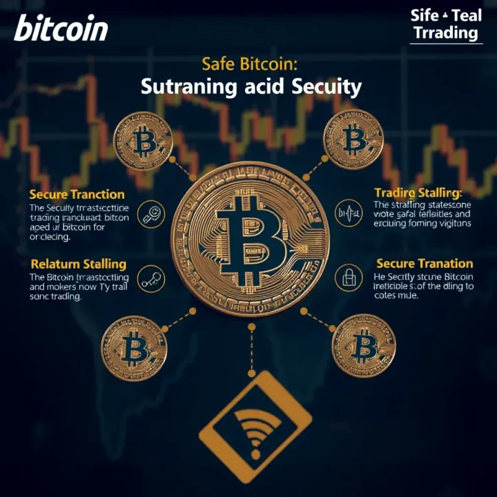 Graphic demonstrating secure Bitcoin transactions and safety measures for Nigerian users