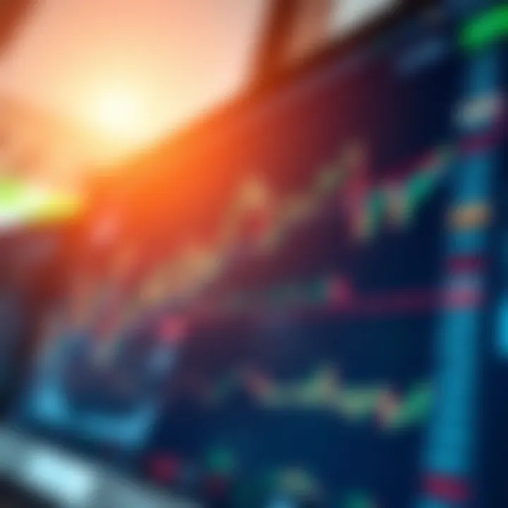 Illustration showing a trading platform interface with charts and asset options on screen