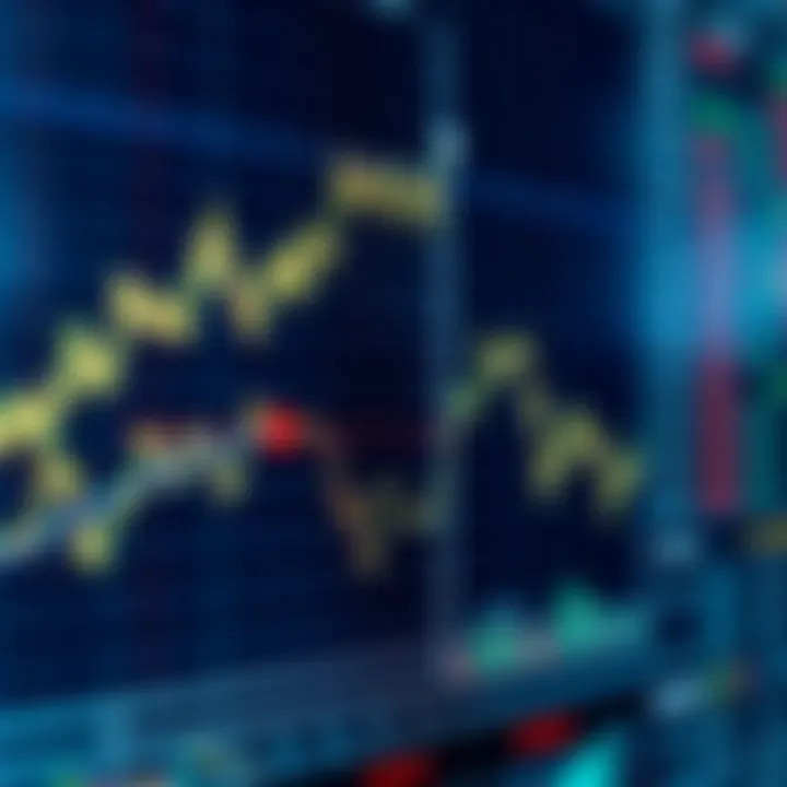 Graph showing upward trend in foreign exchange market with highlighted data points