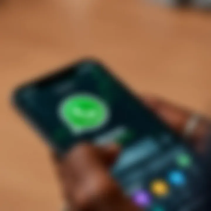 Smartphone screen displaying a WhatsApp chat with cryptocurrency trading tips