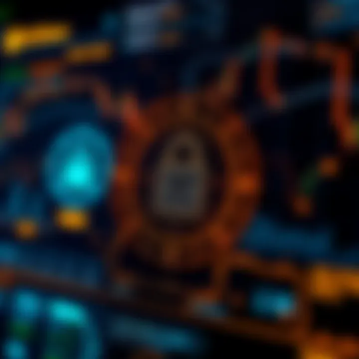 Secure digital cryptocurrency platform interface with encryption symbols