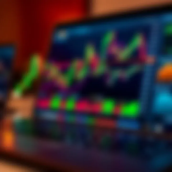 Close-up of a laptop screen displaying forex trading charts with Nigerian currency symbols