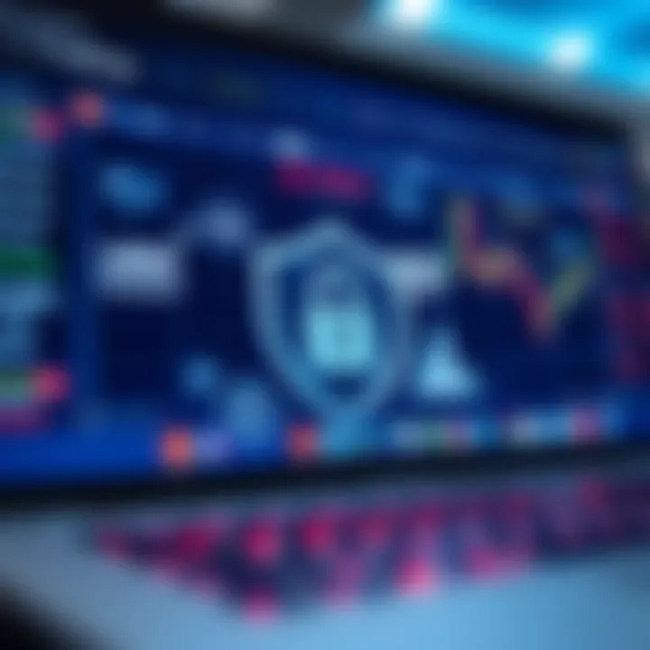 Illustration of a secure online trading environment with regulatory symbols and financial icons