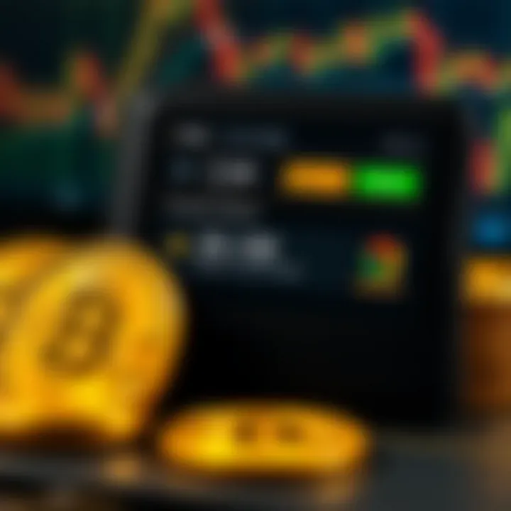 Illustration of a digital wallet interface displaying Bitcoin balance and transaction options