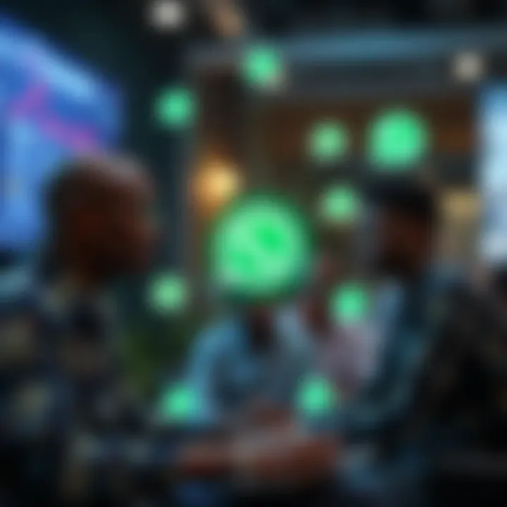 Collaborative Learning and Sharing in Nigerian Cryptocurrency WhatsApp Groups Digital network graphic representing community exchange of cryptocurrency tips in Nigeria