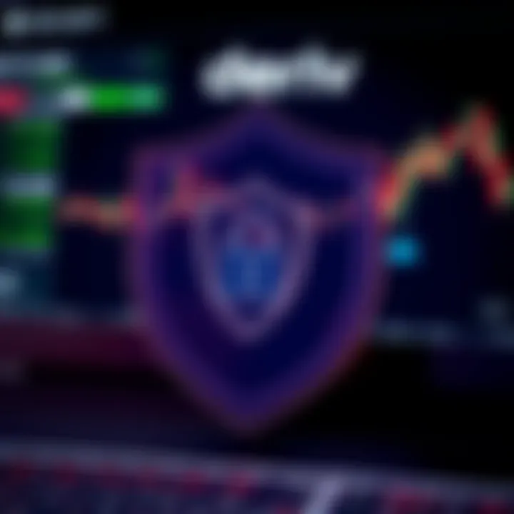 Secure login concept with shield icon and lock symbol representing account protection on Deriv