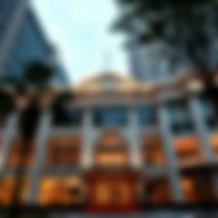 Elegant office building facade representing successful real estate investment and philanthropic foundations