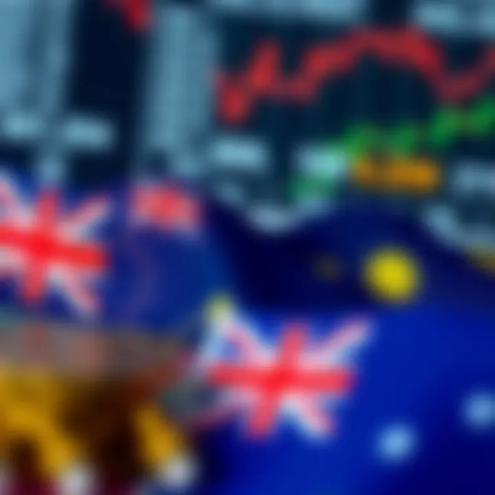 Key Economic Influences on AUD/USD Exchange Rate Illustration of economic indicators influencing AUD/USD exchange rate with Australian and US flags