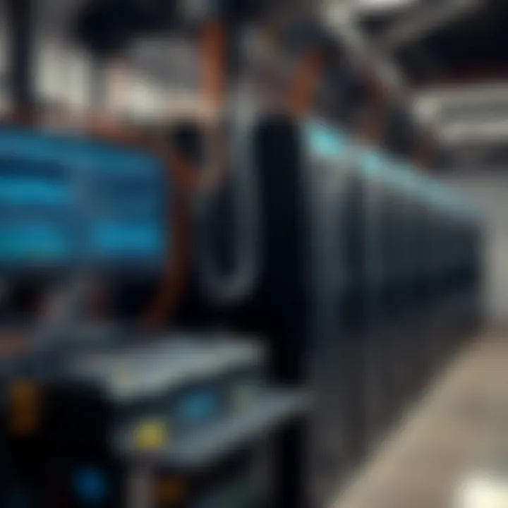 Digital mining setup with advanced computing equipment and network connections