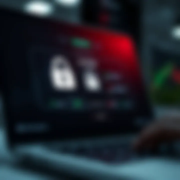 Secure login interface on a digital device emphasizing data protection and user security