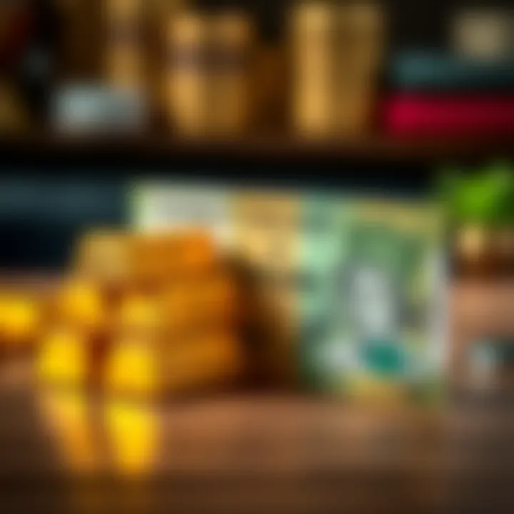 Gold bars stacked next to a Nigerian naira currency note on a wooden surface symbolizing investment and market value