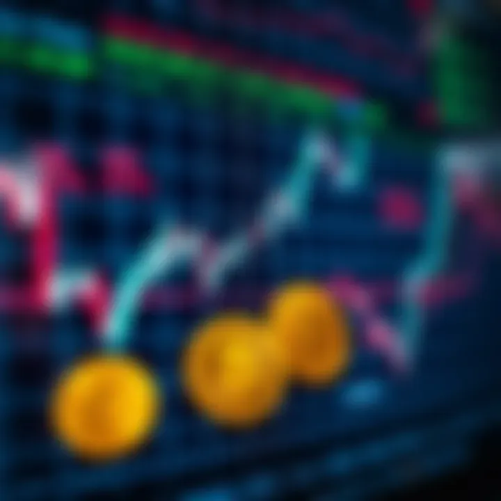 A digital graph displaying cryptocurrency market trends with Nigerian currency symbols