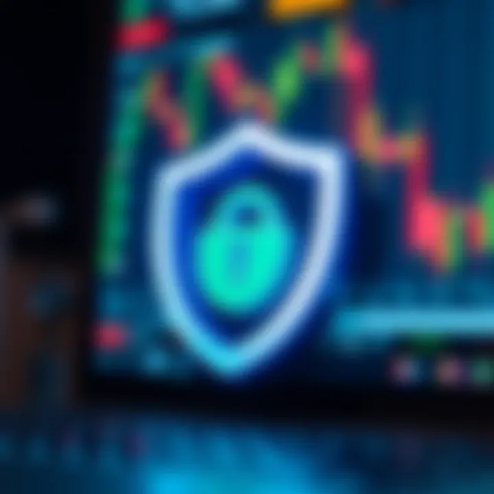 Illustration of financial security shield symbolizing protection measures in online trading