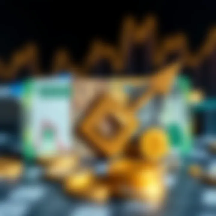 Digital illustration of Nigerian currency with arrows depicting investment growth and blockchain technology icons