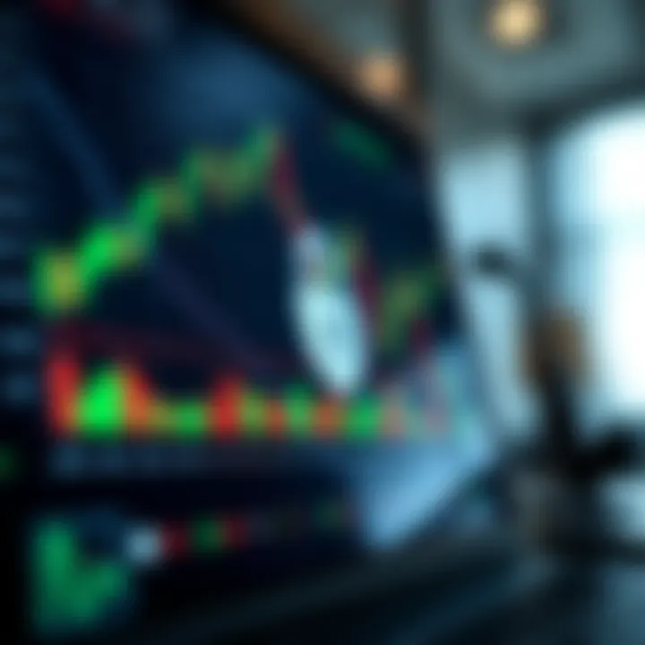 Secure online trading platform interface showing charts and secure connectivity symbols