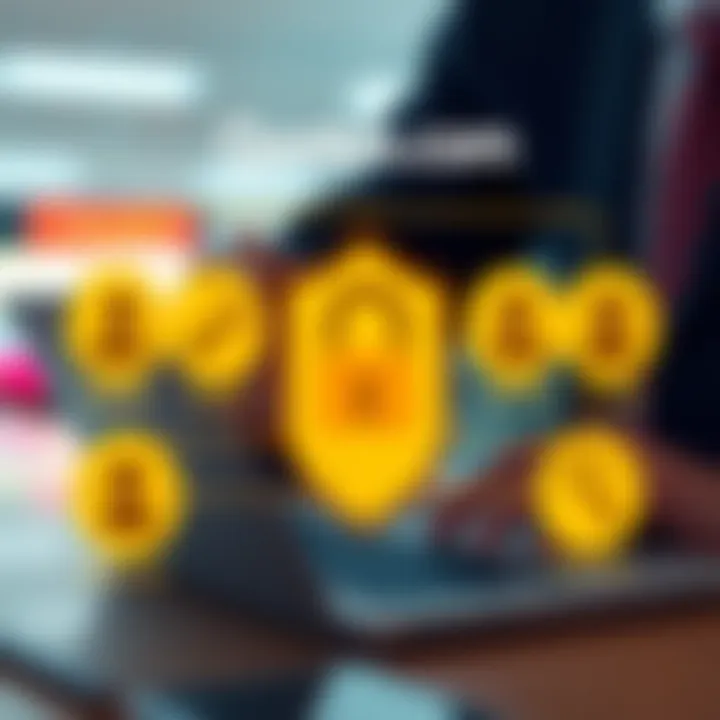 Visual representation of secure online transactions and customer support icons indicating reliability and assistance
