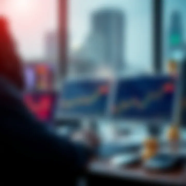 Conceptual illustration of forex trading strategies and financial success icons