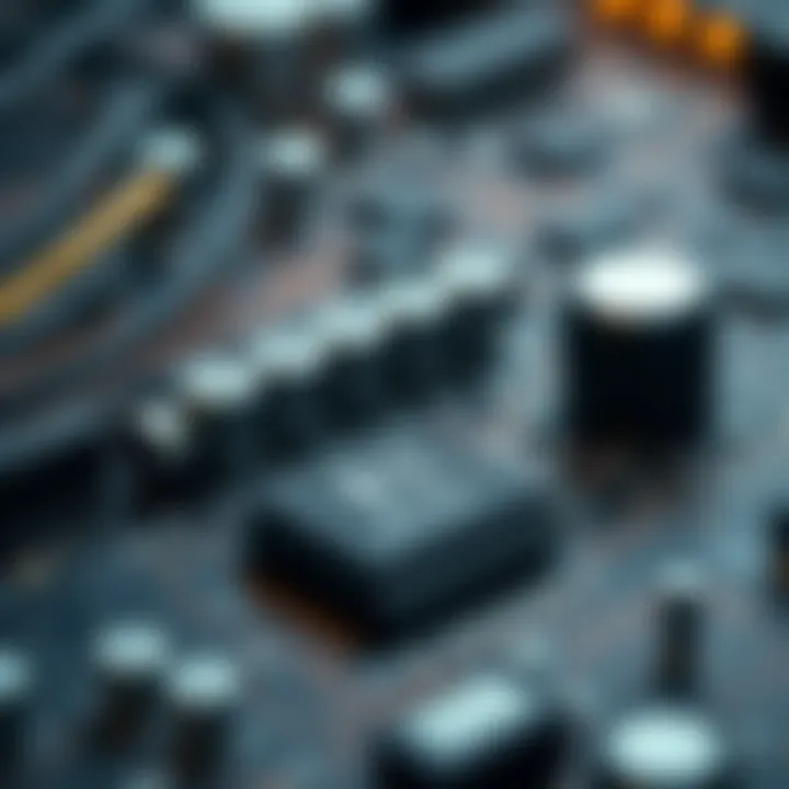 Digital Circuitry and Binary Logic Gates Circuit board highlighting digital components and binary logic gates in electronic device
