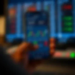 Binary Trading Application Interface for Nigerian Traders Mobile phone displaying a binary trading app interface with charts and options