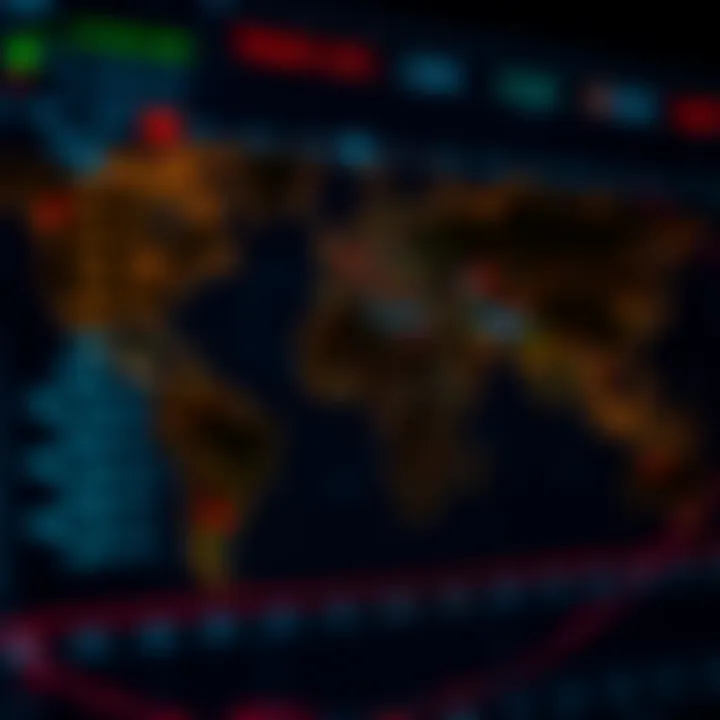 World map showing global forex market trading hours with time zones highlighted