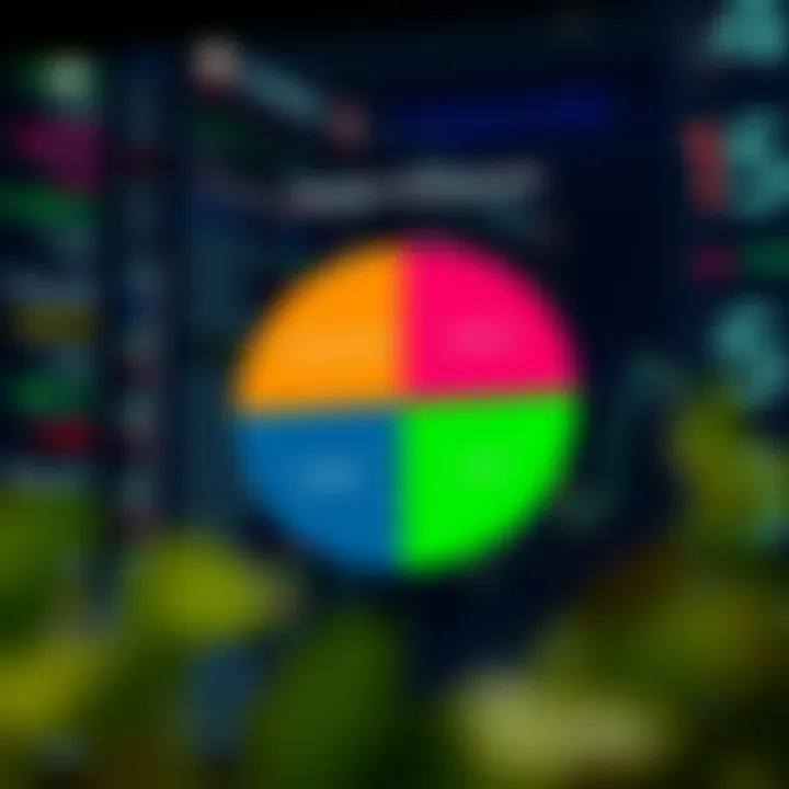 Graph illustrating the characteristics and differences among four market structures in economics with colorful segments