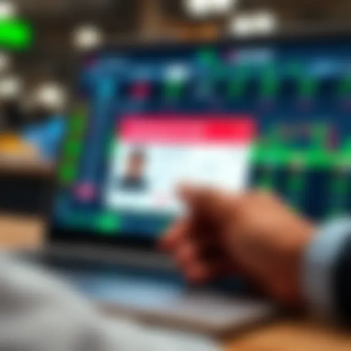 Digital verification screen showing ID card authentication for secure trading platform