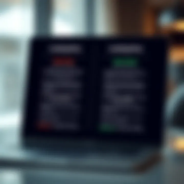 Diagram comparing free and paid TradingView features and their benefits