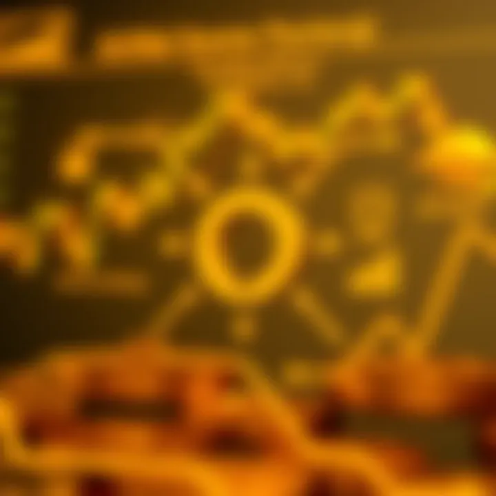 Illustration of market factors influencing the gold to US dollar exchange rate with arrows and icons