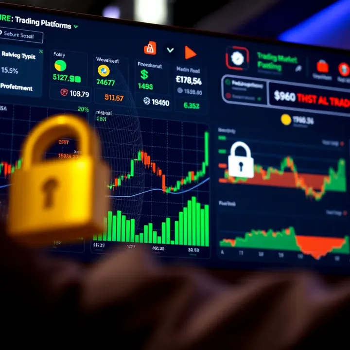 Secure online trading platform dashboard displaying Nigerian currency symbols and security icons