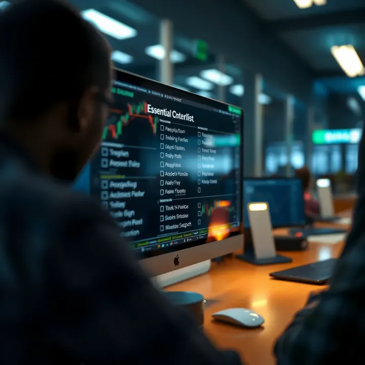 Essential Criteria for Choosing a Forex Broker A checklist highlighting key factors like regulation, fees, and customer support for selecting a forex broker