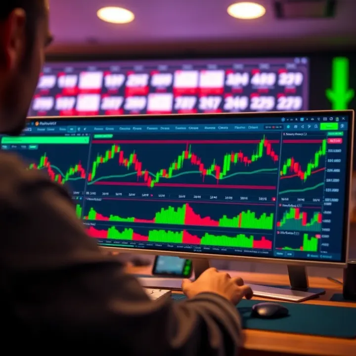 Interface of TradingView platform displaying a variety of chart types and market data