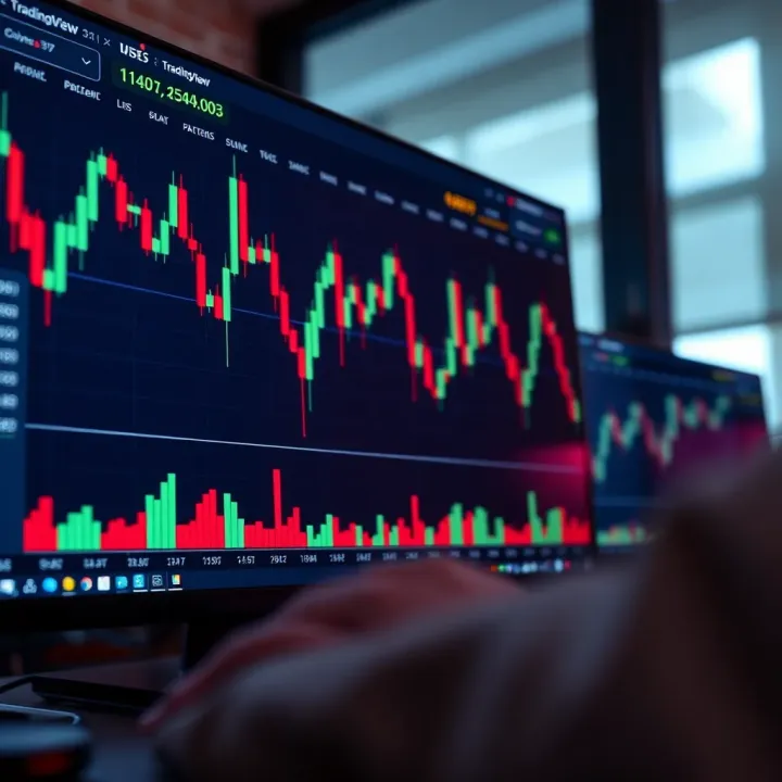 Interactive TradingView chart showing candlestick patterns and technical indicators for market analysis