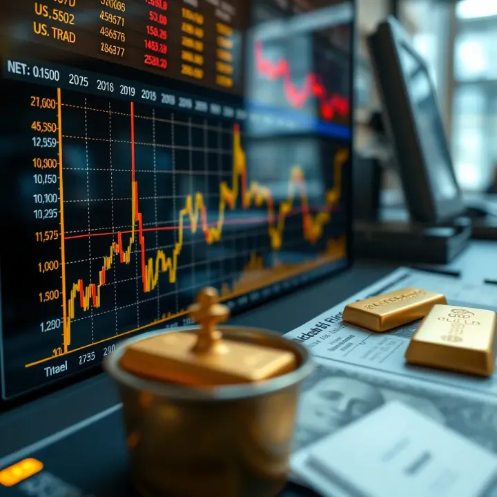 Graph displaying gold price fluctuations against the US dollar over time