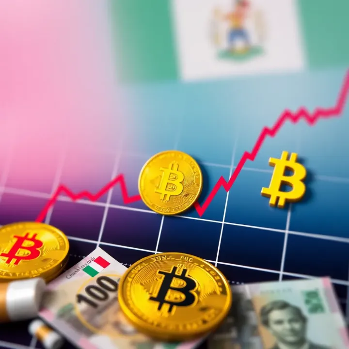 Graph showing Bitcoin price trends with Nigerian currency symbols