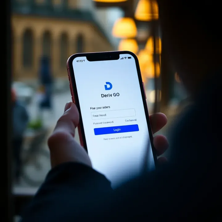 Accessing the Deriv GO Login Portal on Mobile Deriv GO app login screen displaying username and password fields on a mobile device