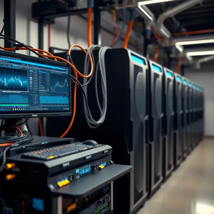Digital mining setup with advanced computing equipment and network connections