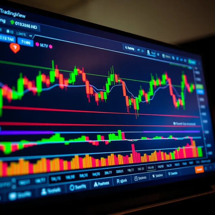 Interactive trading chart displaying various technical indicators and market trends on TradingView platform