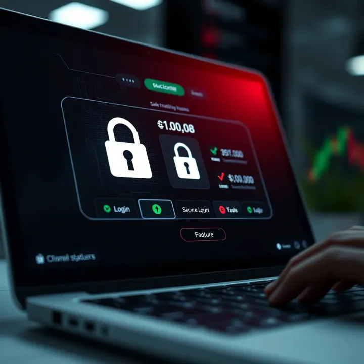 Secure login interface on a digital device emphasizing data protection and user security