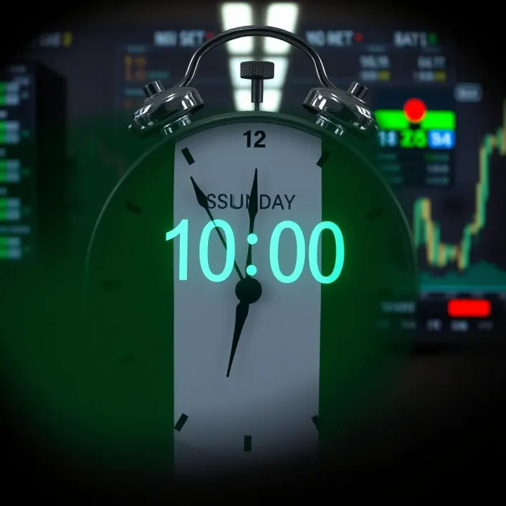 Forex Market Opening Hours in Nigeria on Sunday Clock displaying forex market opening time on Sunday overlaid with Nigerian flag colors