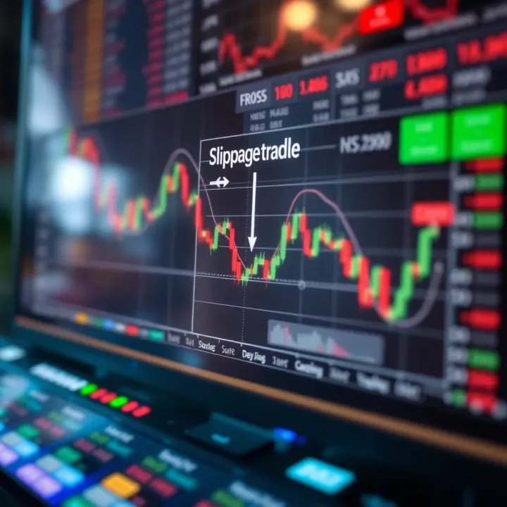 Diagram explaining slippage and broker's role in handling price changes during trades