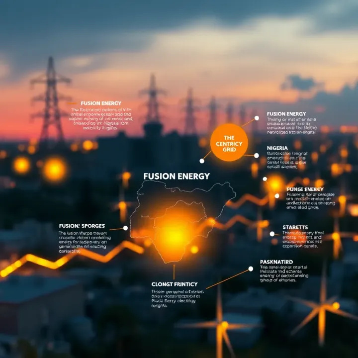 Diagram illustrating fusion energy generation and its potential impact on Nigeria's electricity grid