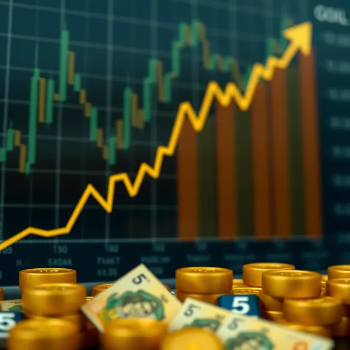 Graph showing upward trend of gold prices with Nigerian currency symbols