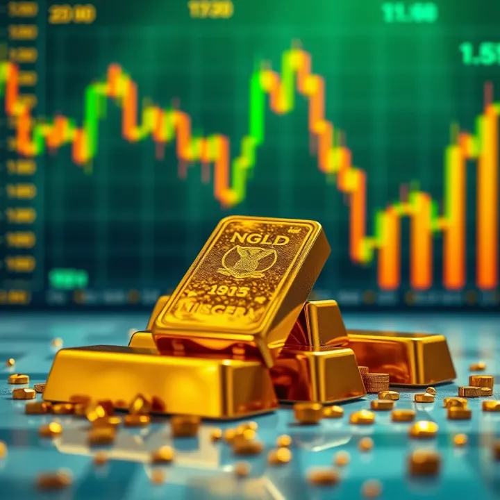 Impact of Local Economic Conditions on Gold Investment in Nigeria Illustration of gold bars with Nigerian economic indicators in the background