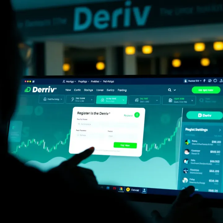 User navigating the Deriv website registration page with Nigerian currency symbols