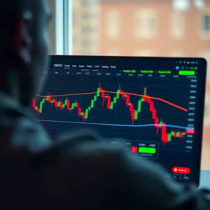 Interactive TradingView chart displaying real-time financial data integrated within Deriv platform interface