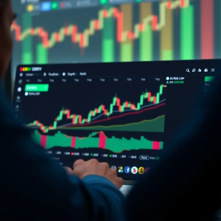 User interface showcasing key tools and indicators available in TradingView integration on Deriv for traders in Nigeria